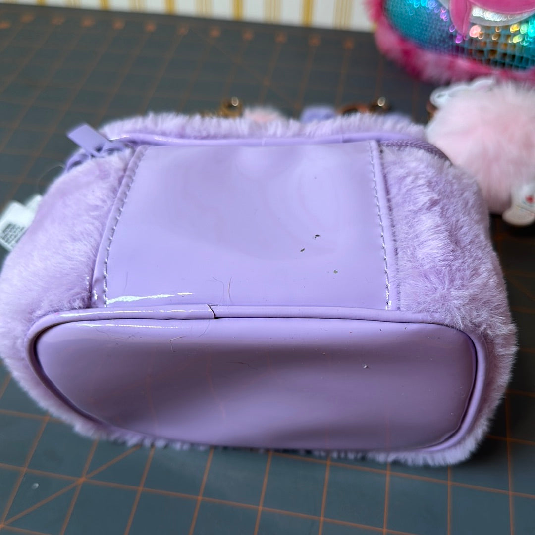 Group of Fluffy Accessories - 2 Purses and 3 Keychains