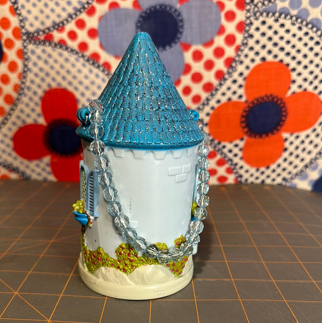 Disney Store London Blue Glitter Castle Purse w/ Bead Handle, 6"