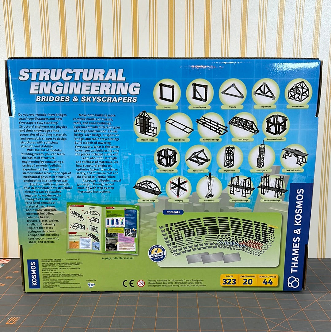 Thames & Kosmos Structural Engineering Bridges & Skyscrapers Science Kit, NEW