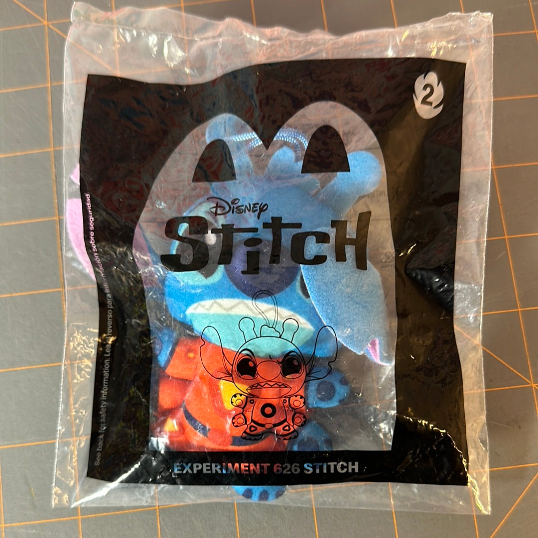 2022 McDonald's Plush Stitch Disney's EXPERIMENT 626 Happy Meal Toy