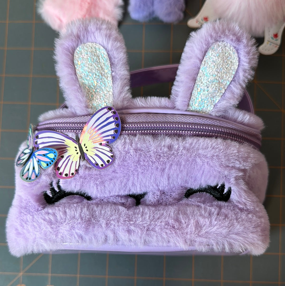 Group of Fluffy Accessories - 2 Purses and 3 Keychains