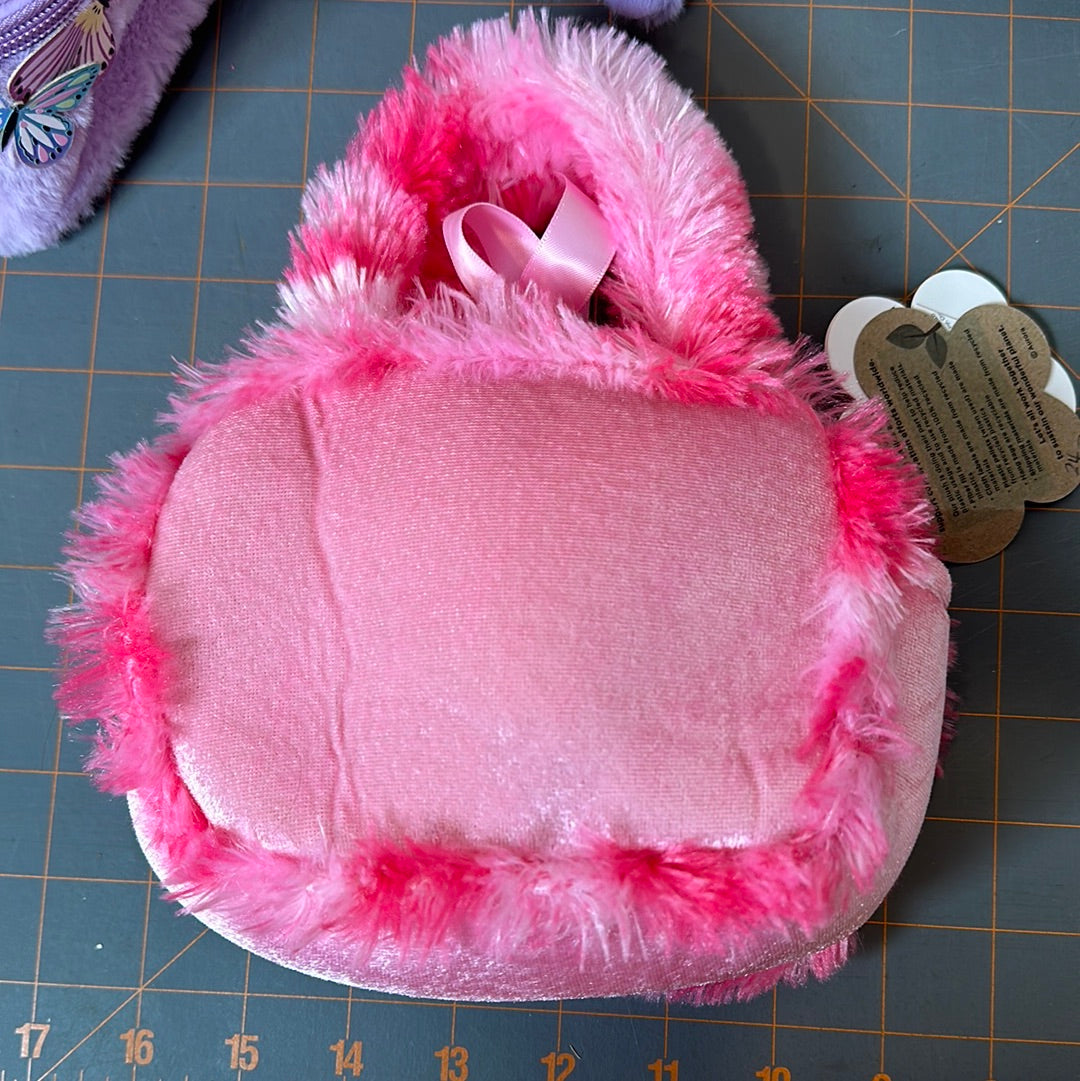 Group of Fluffy Accessories - 2 Purses and 3 Keychains