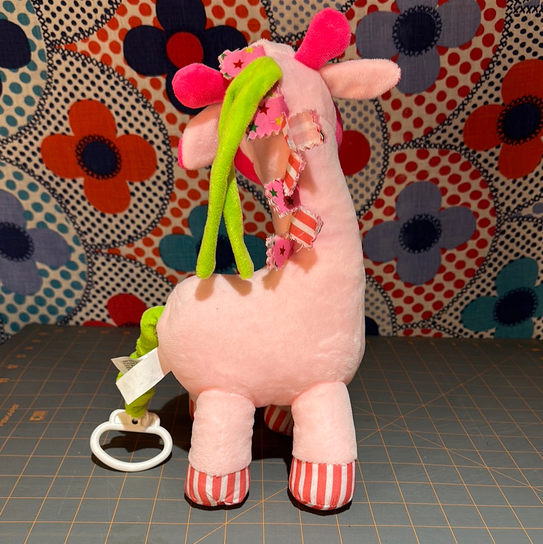 Linzy Musical Plush Stuffed Giraffe, Pink, 12"