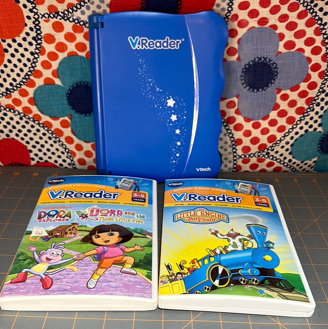 Vtech VReader Blue & Yellow, Animated E Book System with 2 Games