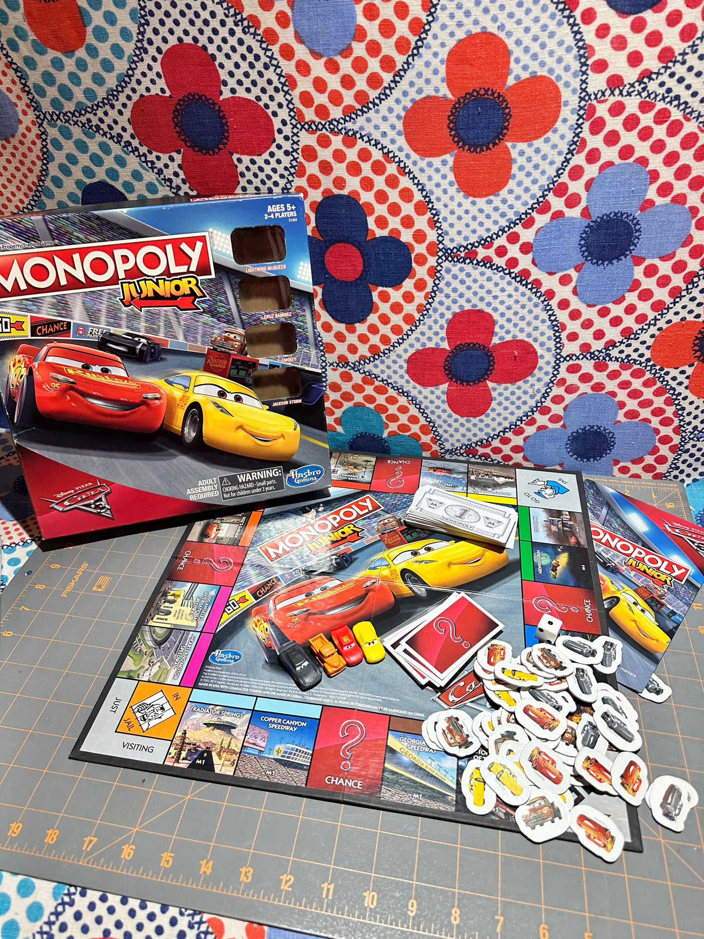 Monopoly Junior, CARS, 2015 Hasbro Parker Brothers Board Game, Complete