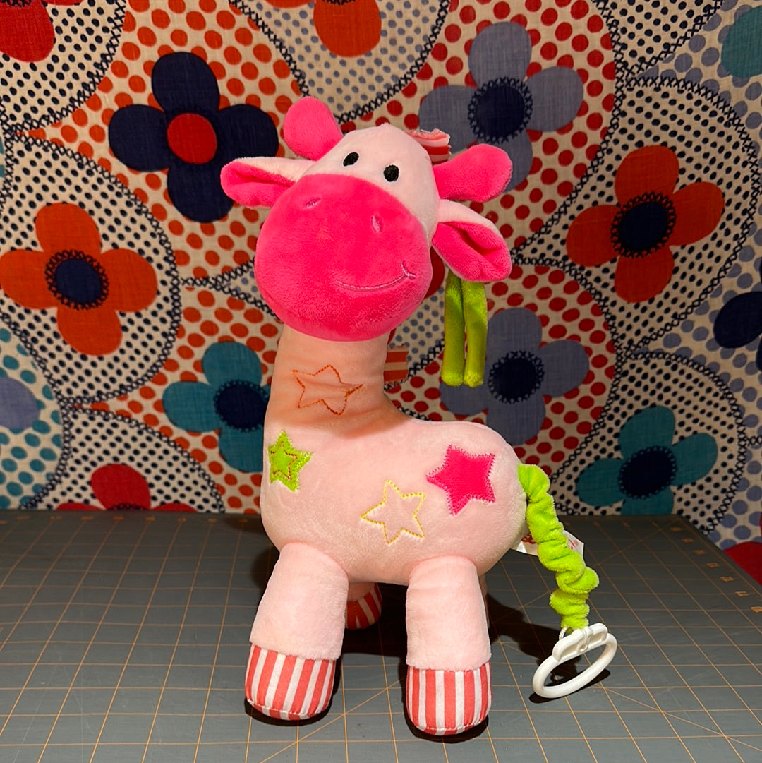 Linzy Musical Plush Stuffed Giraffe, Pink, 12"
