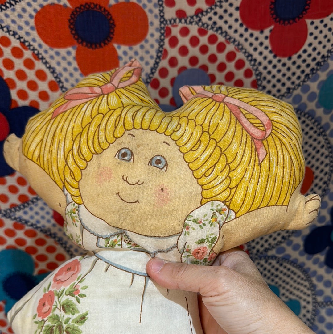 Vintage 1983 Cabbage Patch Kids Cut and Sew Character Pillow- Stuffed