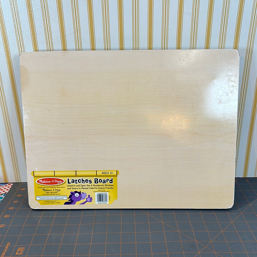 Melissa & Doug Wooden Latches Busy Board, 11x16