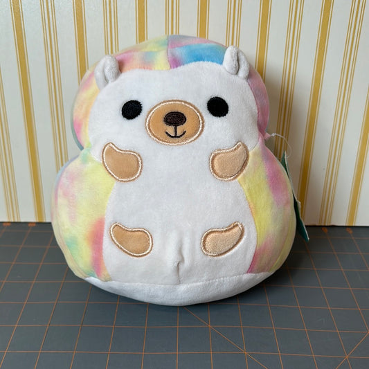 Squishmallow Bowie the Rainbow Hedgehog, 8", Partial Tag