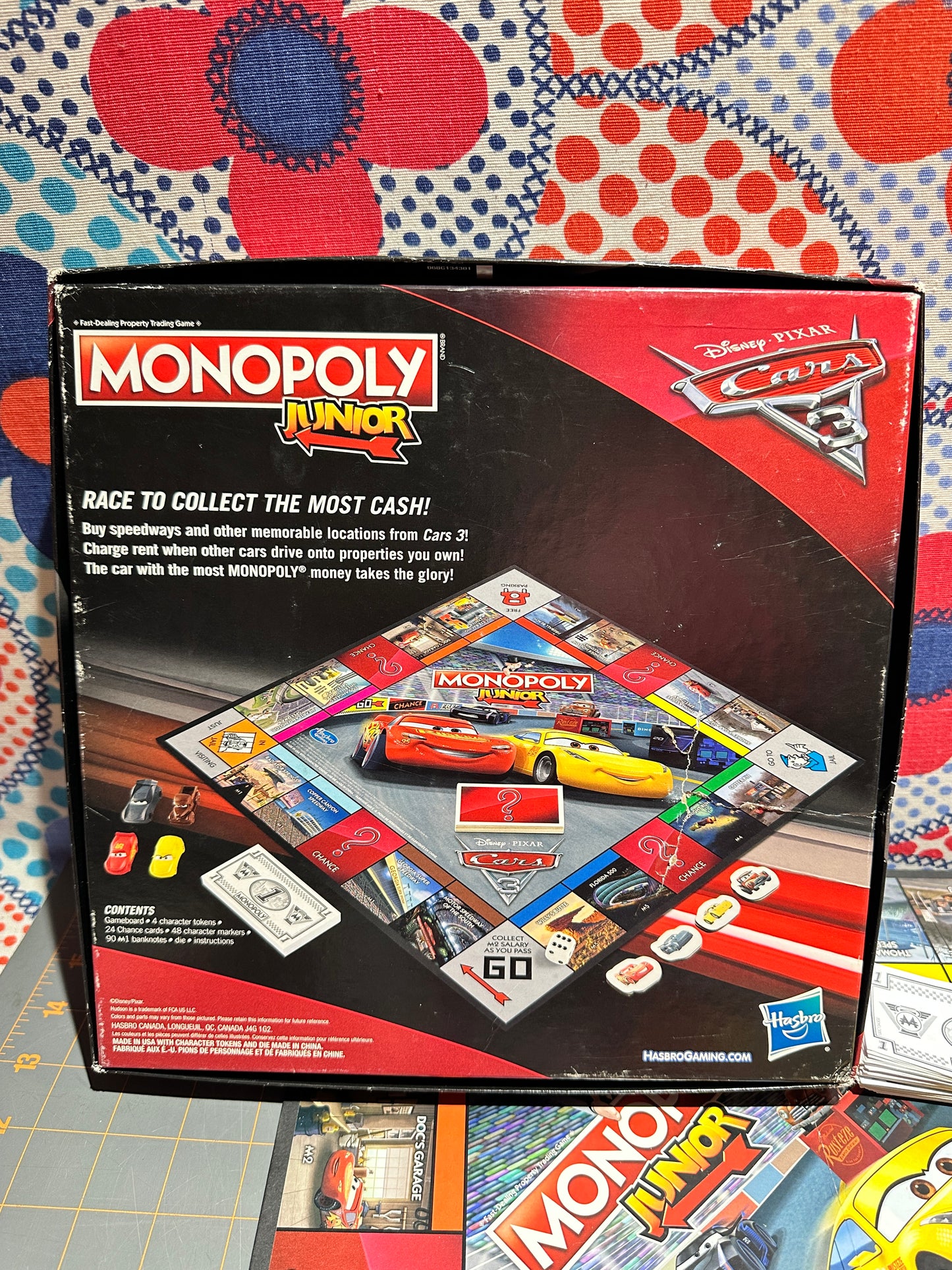 Monopoly Junior, CARS, 2015 Hasbro Parker Brothers Board Game, Complete