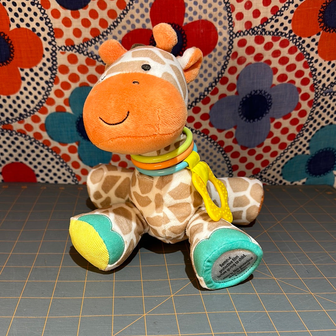 Carters Plush Giraffe Rattle, 10"h