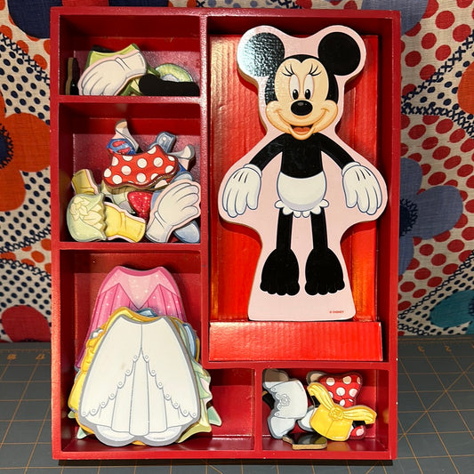 Melissa & Doug Disney Parks Minnie Mouse Magnetic Wooden Dress Up Set, Complete