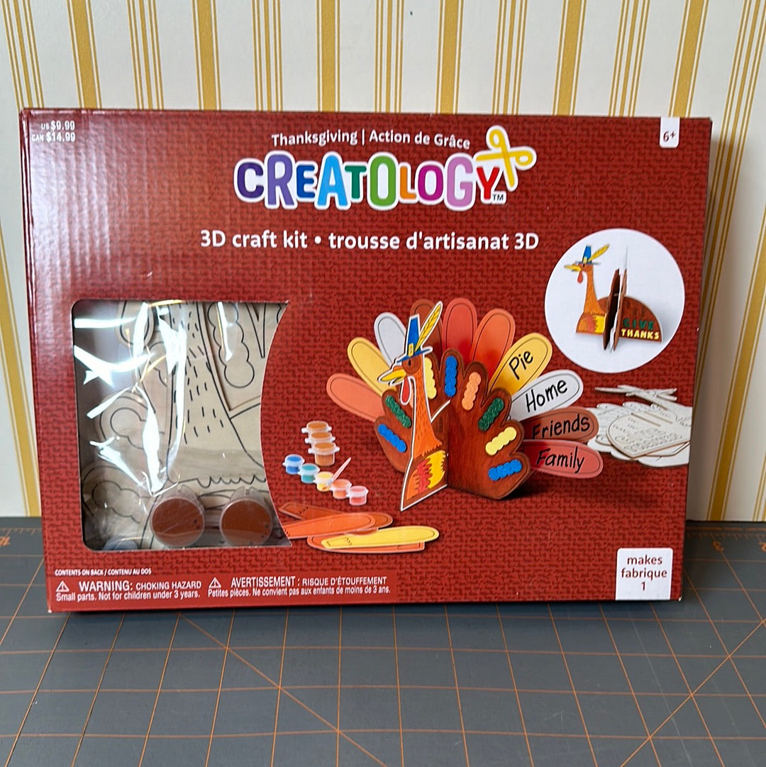 Creatology Thanksgiving 3D Craft Kit, Turkey, New