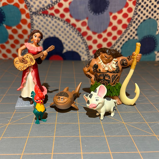 Group of (5) Disney Figures, Moana and Encanto, tallest 4"h