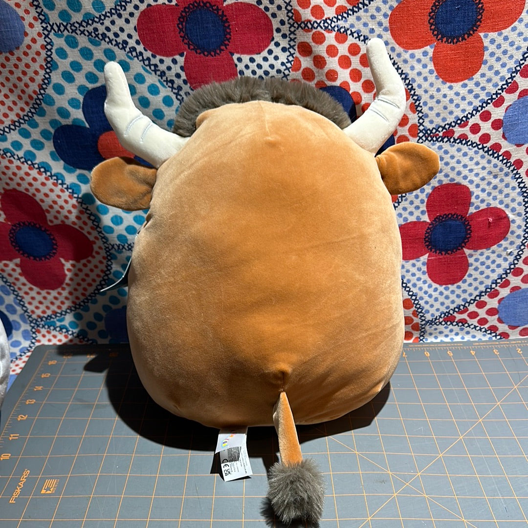 Squishmallows, Shep the Brown Spotted Bull, 12", NWt