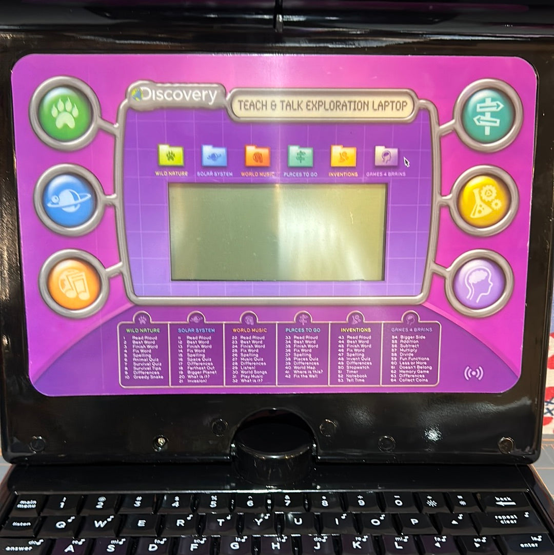 Discovery Kids Teach 'N' Talk Exploration Laptop Pink W/ Mouse, Untested