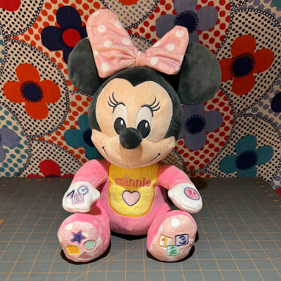 Baby Minnie Mouse Disney Discovery Plush, ABC 123 Colors, Just Play, 12"