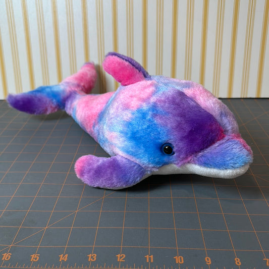 Fiesta Rainbow Sherbet Dolphin Plush, 14"