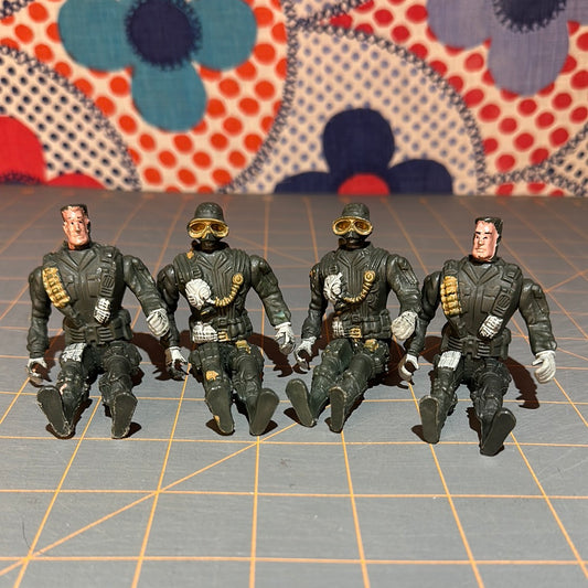 (4) Army Military Action Figures Green 4''