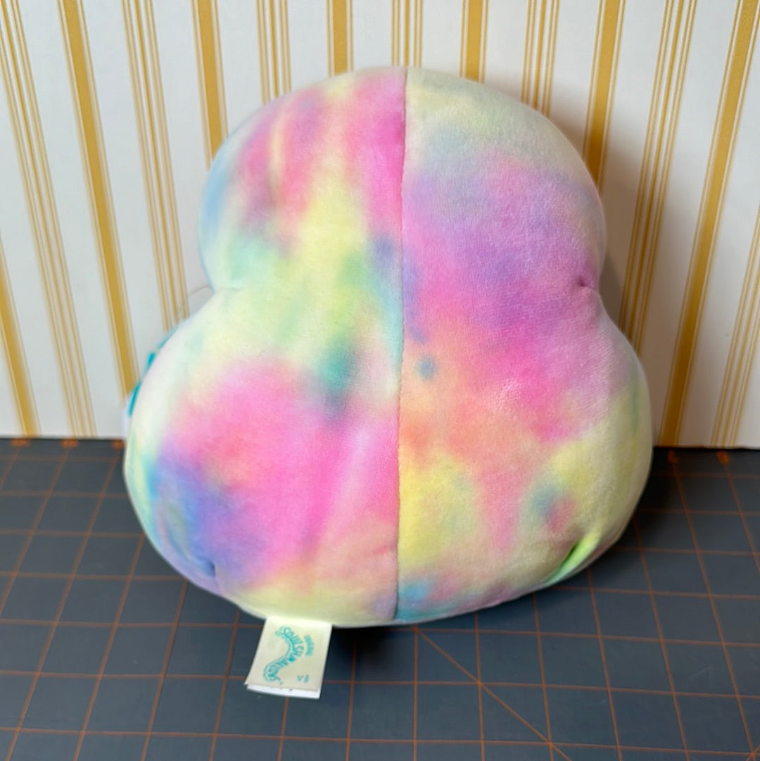 Squishmallow Bowie the Rainbow Hedgehog, 8", Partial Tag