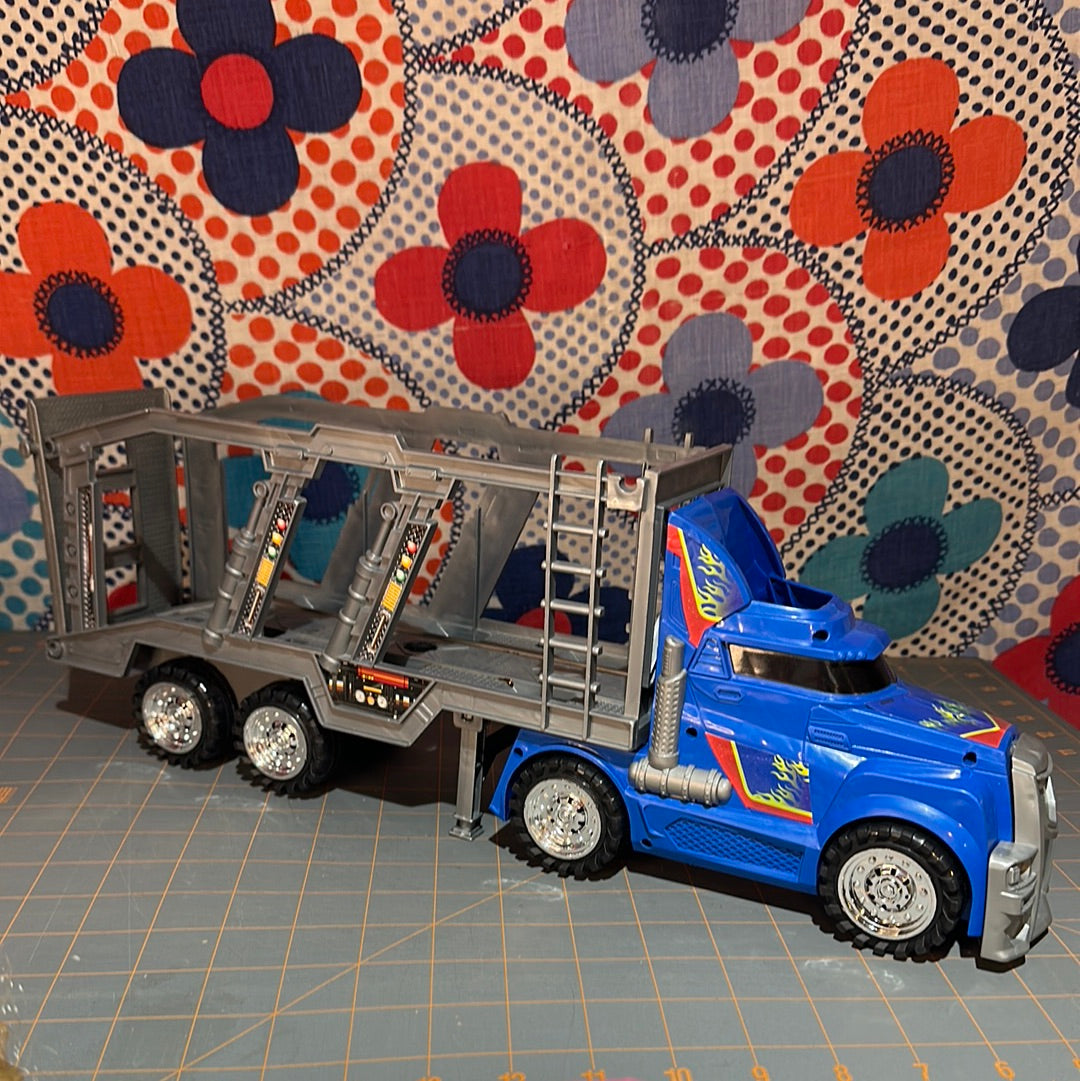 Large Car Trailer Truck, Blue, 17"l
