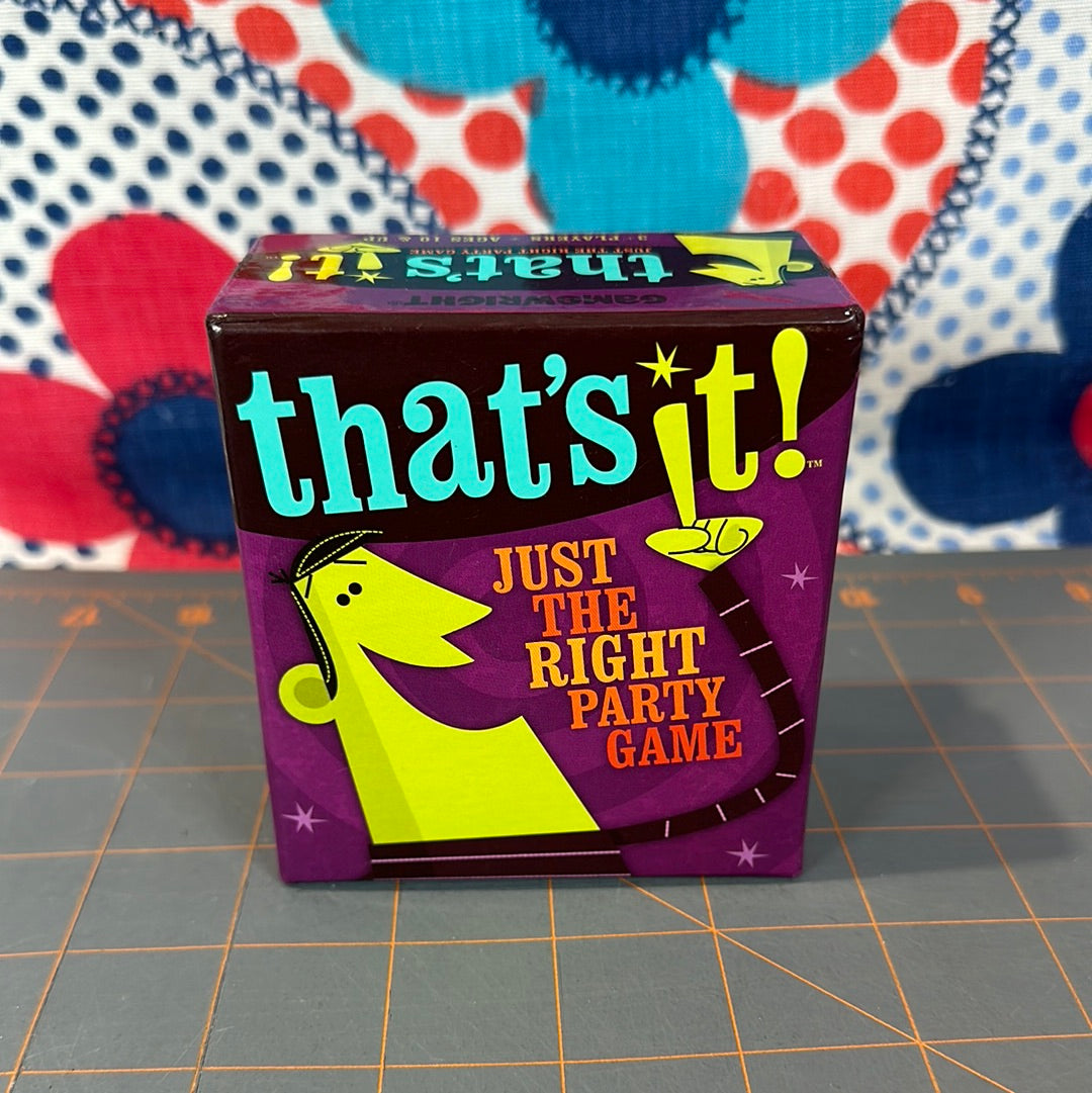 That's it! Just The Right Party Game