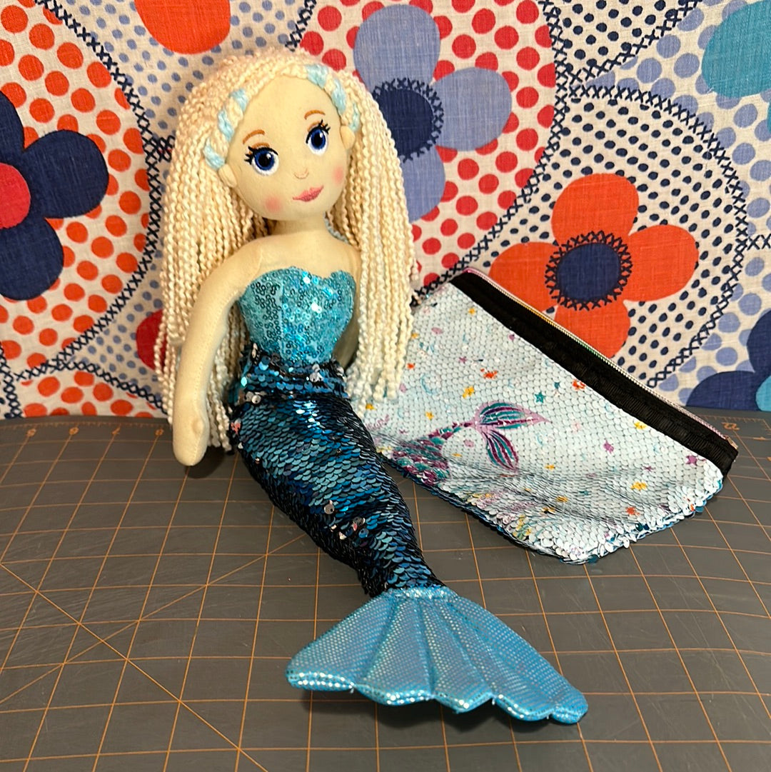 Mermaid Plush Doll, 18", with Flip Sequin Fins AND Flip Sequin Purse