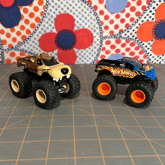 (2) Hot Wheels Monster Jam  Trucks: Taz & I Beat That