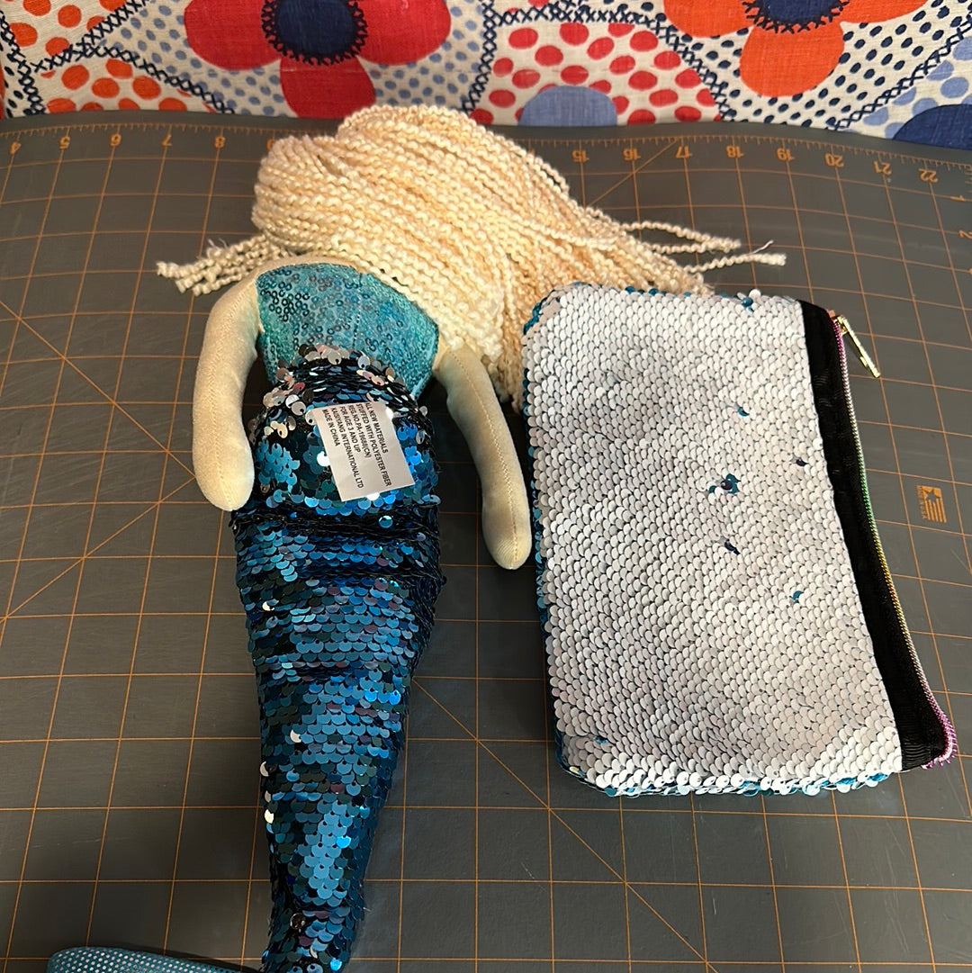Mermaid Plush Doll, 18", with Flip Sequin Fins AND Flip Sequin Purse