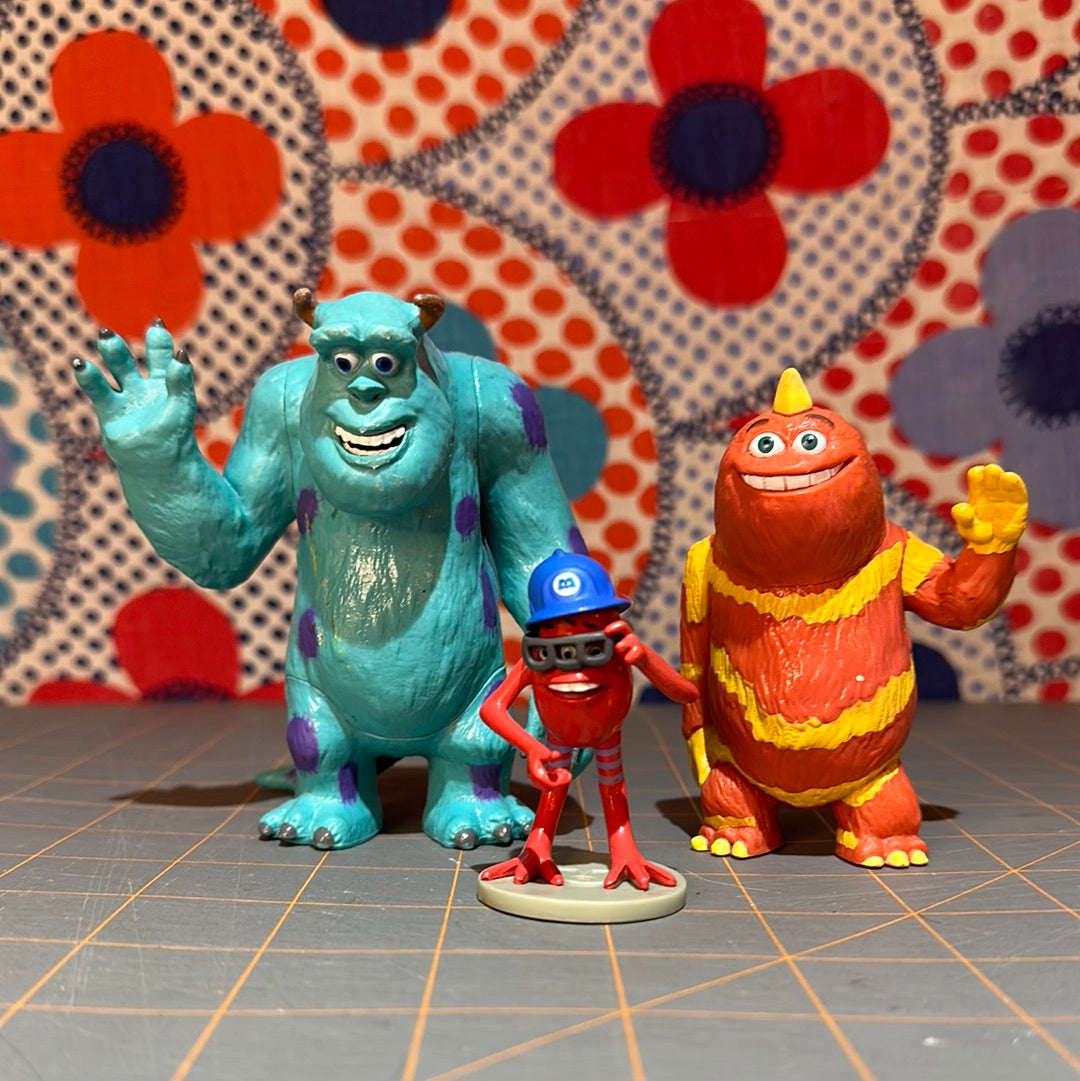 3 Disney Pixar Monsters Inc George Sanderson & Sulley Jeff Fungus Action Figures