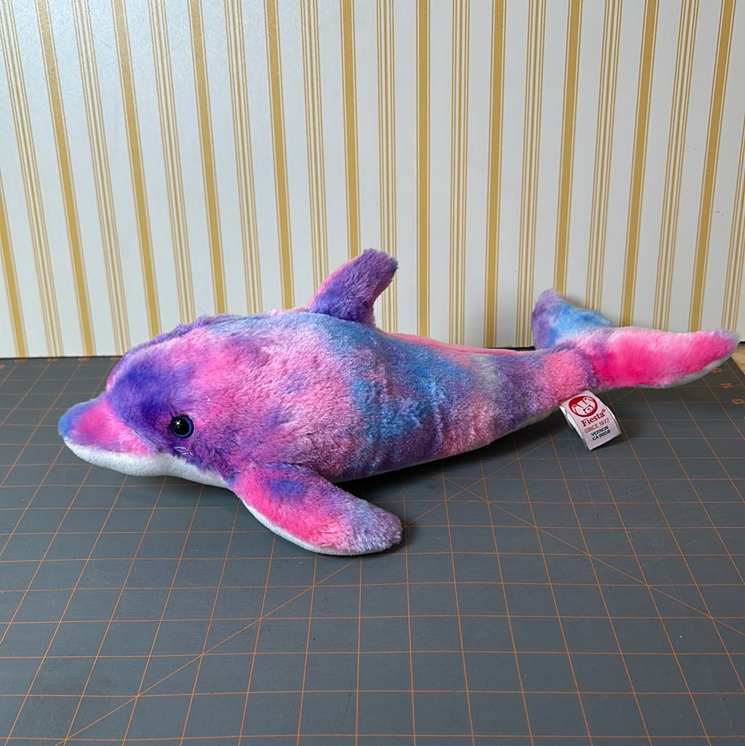 Fiesta Rainbow Sherbet Dolphin Plush, 14"