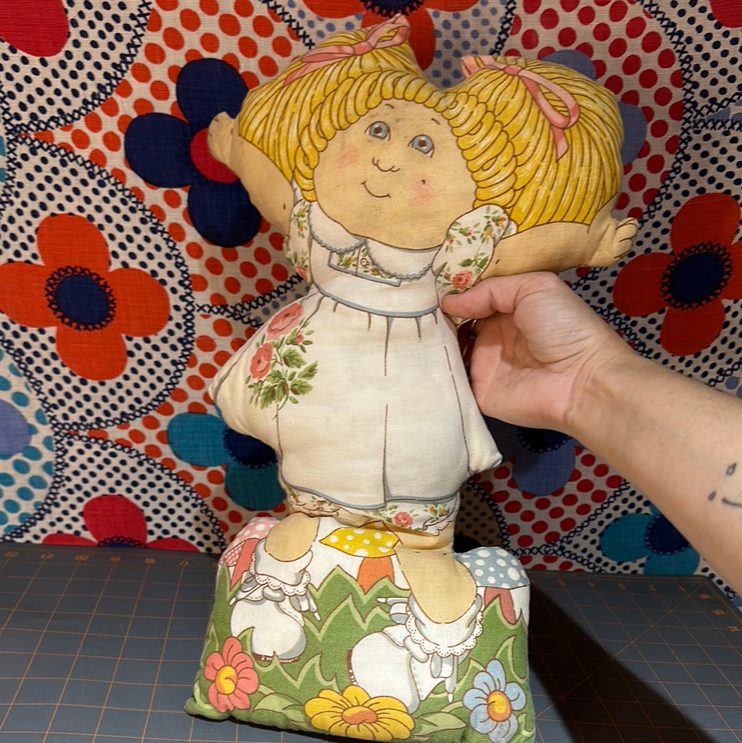 Vintage 1983 Cabbage Patch Kids Cut and Sew Character Pillow- Stuffed