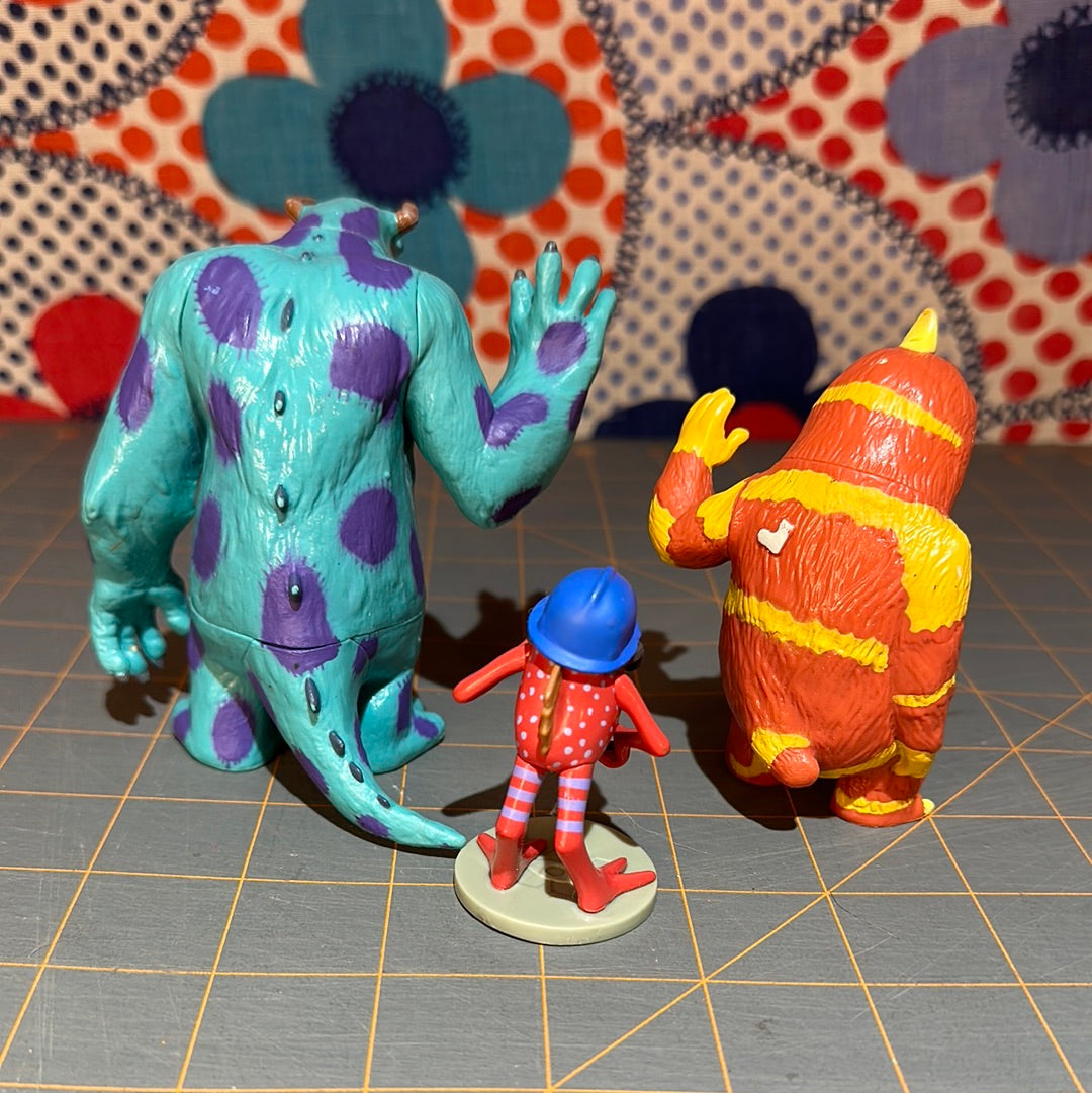 3 Disney Pixar Monsters Inc George Sanderson & Sulley Jeff Fungus Action Figures