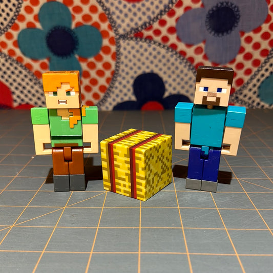 (3) Minecraft Action Figures and Toys