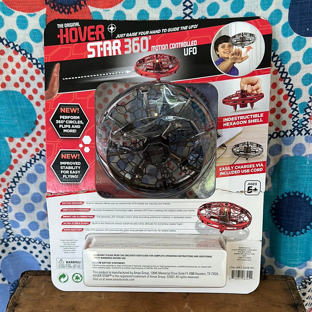The Original Hover Star 360 Motion Controlled UFO, Black, New