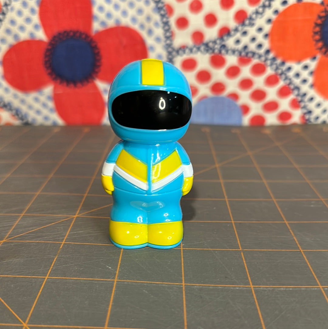 Kid Astronaut Blue and Yellow Race Car Driver