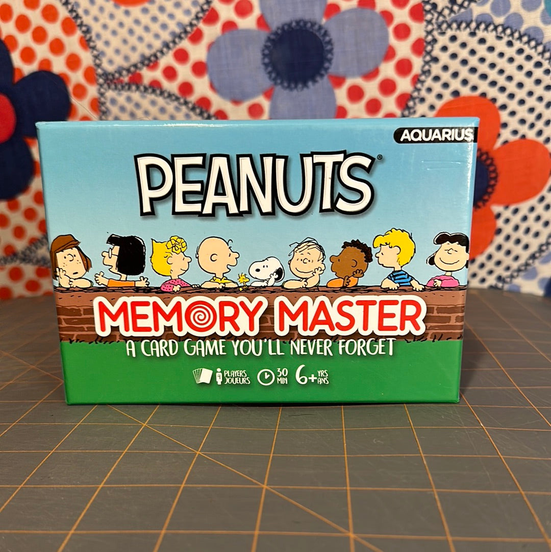 PEANUTS MEMORY MASTER card game, Aquarius, Snoopy Charlie Brown