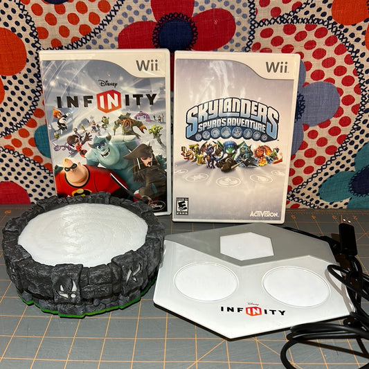 Lot of Wii Video Games and Portal Bases