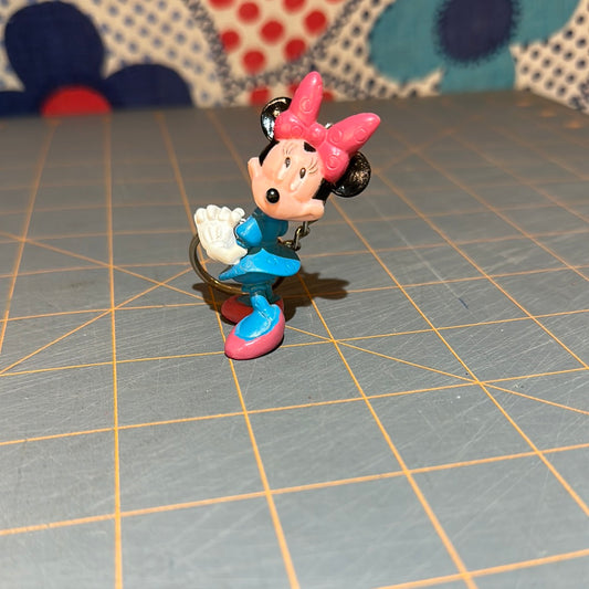 Disney Minnie Mouse PVC Keychain, Blue Dress, 2.5"