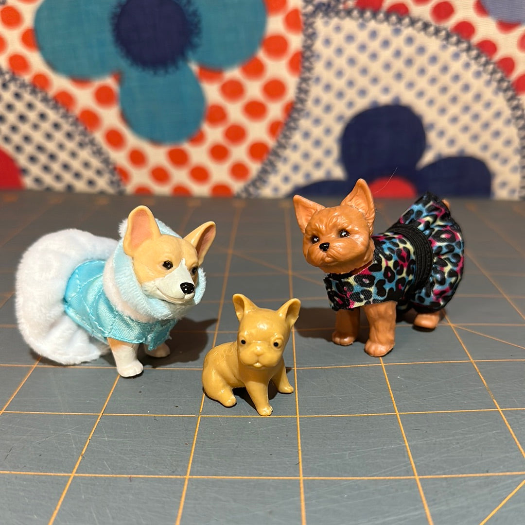 (3) Little Pups, two are dressed for success, one didn't feel like it, 2"