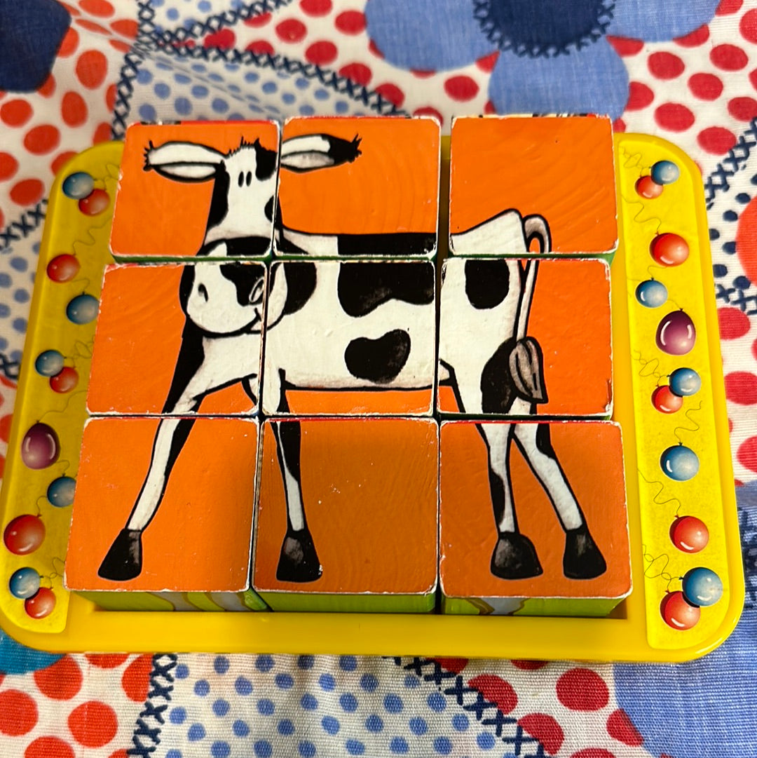 First Learning Set of Puzzle Blocks in Tray