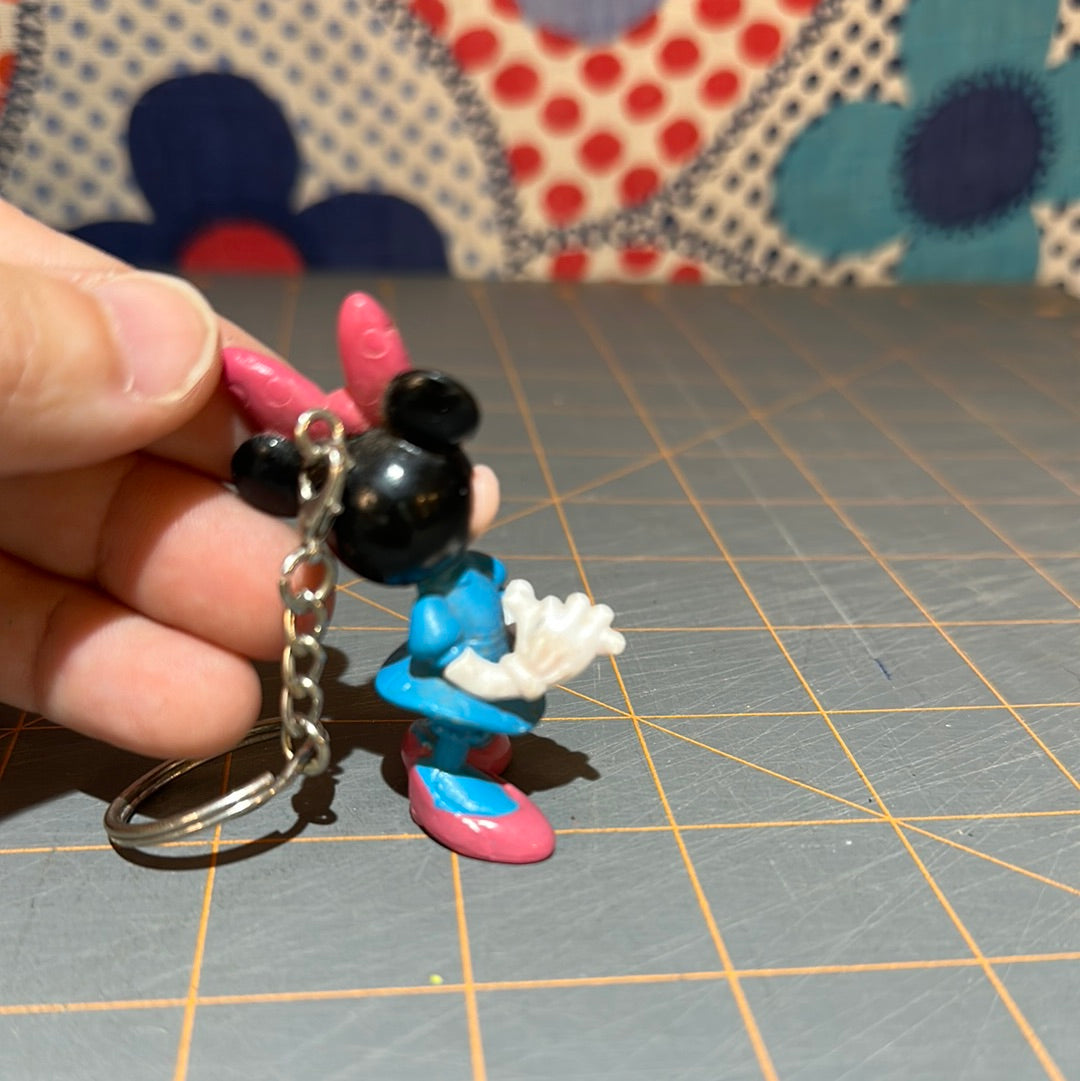 Disney Minnie Mouse PVC Keychain, Blue Dress, 2.5"