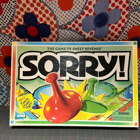 Vintage 1998 SORRY Board Game, Complete