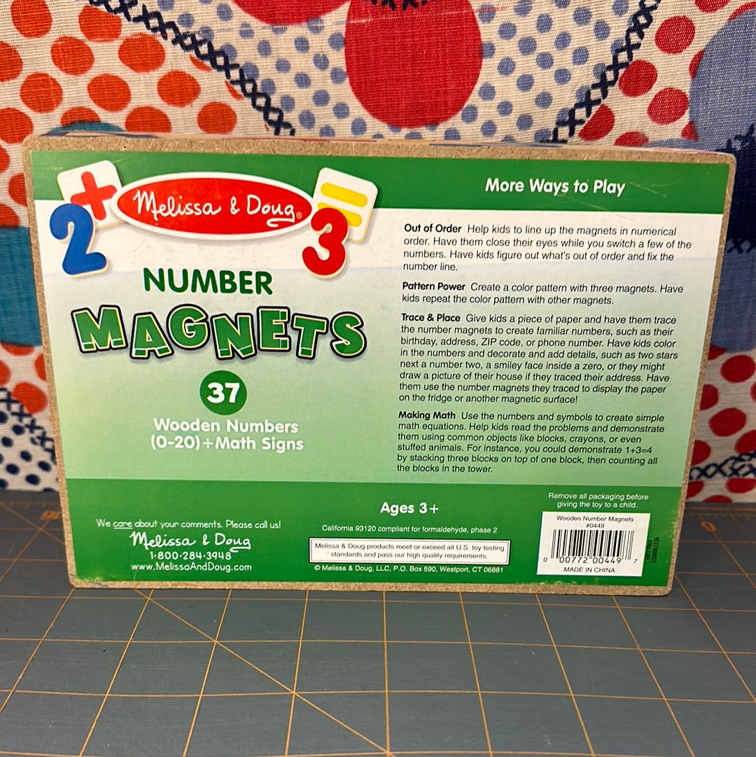Melissa & Doug Wooden Number Magnets, Missing one piece
