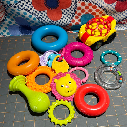 Lot of Baby Toys, Rattles, Rings
