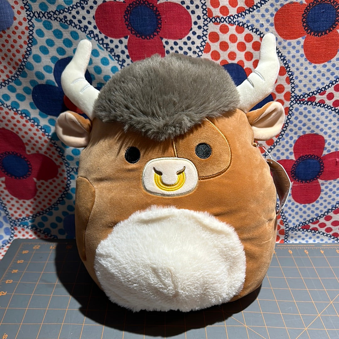 Squishmallows, Shep the Brown Spotted Bull, 12", NWt