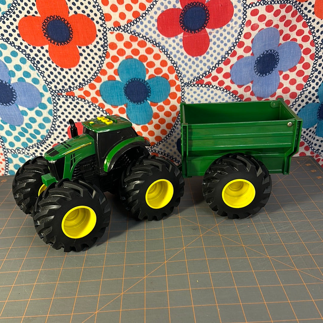 John Deere Toy Tractor Trailer with Lights & Sounds, TOMY