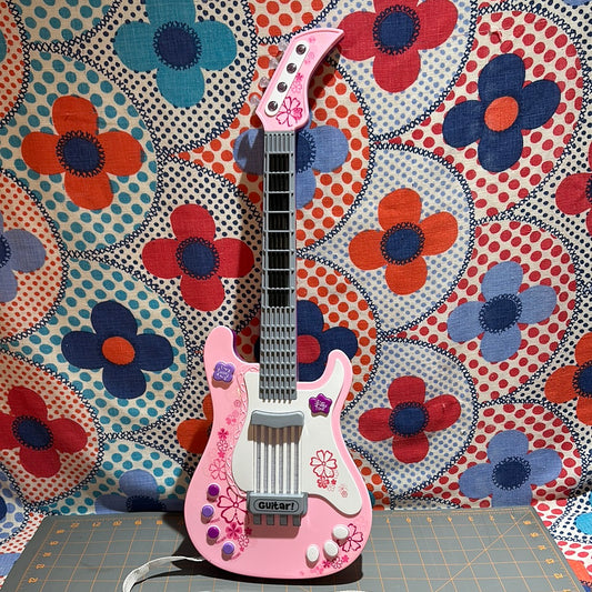 Electric Guitar, Pink and White, Works well, 22"