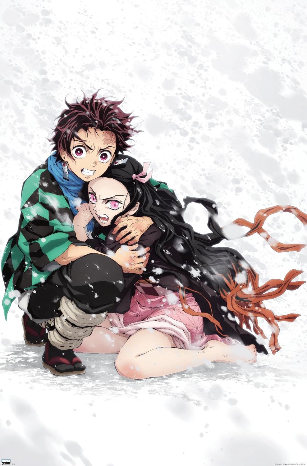 Demon Slayer Tanjiro & Nezuko Snow Trends Poster, 22.375”x 34”, new in wrapper